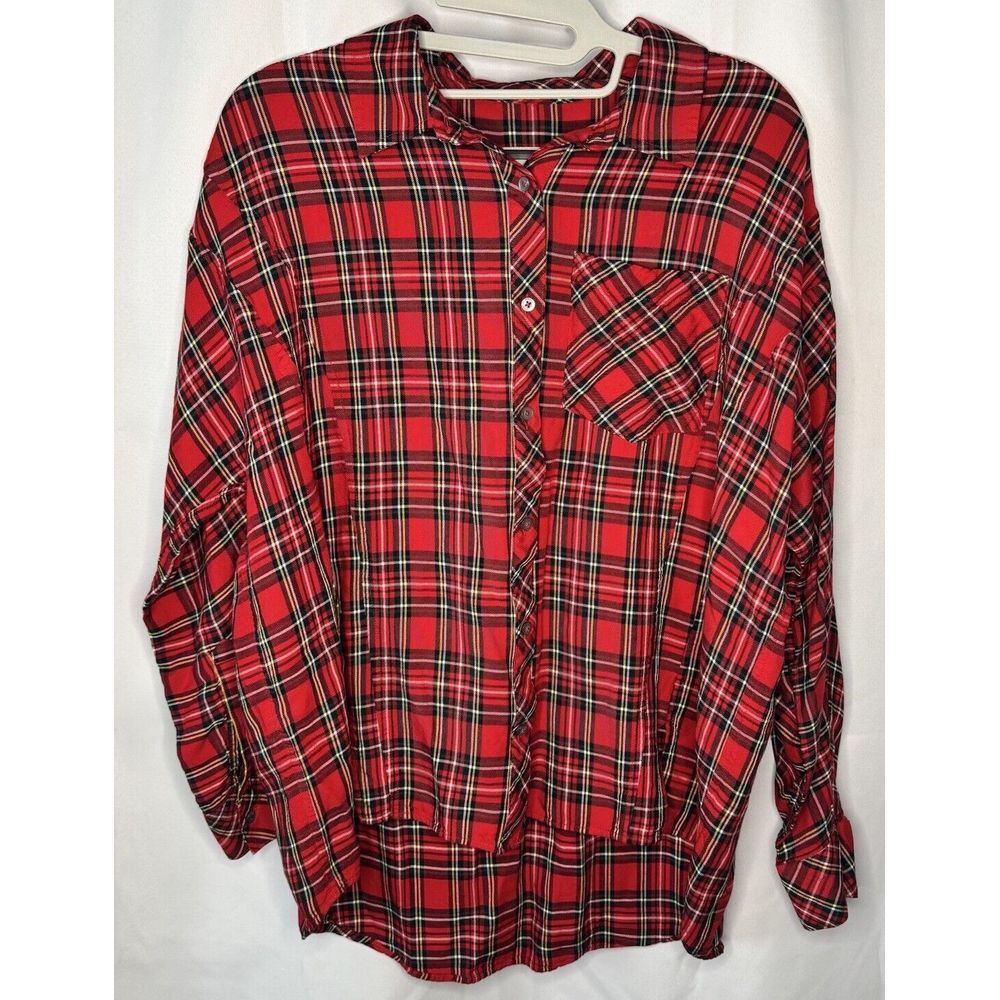 Vineyard Vines Shirt Women's 6 Red Plaid Weekend Button Down Relaxed Christmas